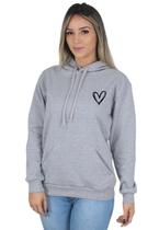 Moletom Feminino Algodão Blusa de Frio Canguru Coração Heart