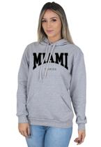 Moletom Feminino Algodão Blusa de Frio Canguru Miami Florida