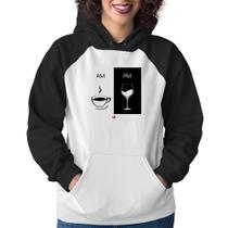 Moletom Feminino AM Café PM Vinho - Foca na Moda