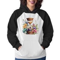 Moletom Feminino Ampulheta Floral - Foca na Moda