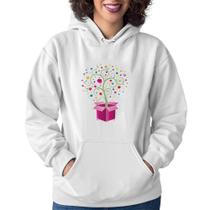 Moletom Feminino Árvore Corações Caixa - Foca na Moda