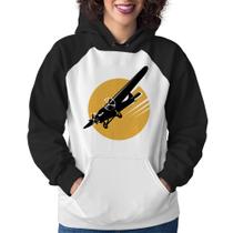 Moletom Feminino Avião Bimotor - Foca na Moda