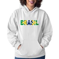 Moletom Feminino Bandeira Brasil Letras - Foca na Moda