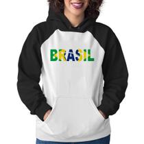 Moletom Feminino Bandeira Brasil Letras - Foca na Moda