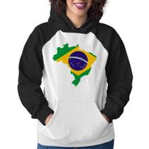 Moletom Feminino Bandeira Brasil Mapa - Foca na Moda