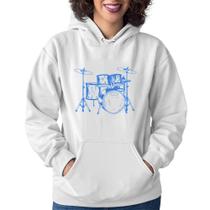 Moletom Feminino Bateria Música (azul) - Foca na Moda Moletom Feminino Bateria Música (azul) - Foca na Moda