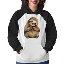 Moletom Feminino Bicho Preguiça Coração - Foca na Moda Moletom Feminino Bicho Preguiça Coração - Foca na Moda