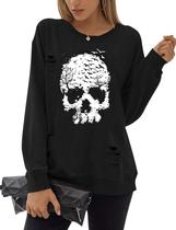 Moletom feminino Blooming Jelly Halloween Skull Graphic