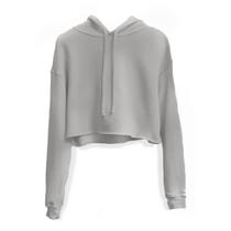 Moletom Feminino Blusa Cropped Liso Com Capuz Moletom Feminino Blusa Cropped Liso Com Capuz