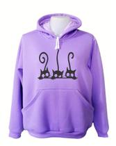 Moletom Feminino Blusa De Frio Canguru Gat Animais Casaco
