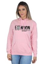 Moletom Feminino Blusa de Frio Canguru London United Kingdom