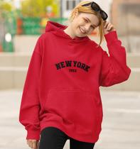 Moletom Feminino Blusa de Frio com Capuz New York