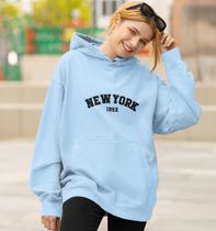 Moletom Feminino Blusa de Frio com Capuz New York