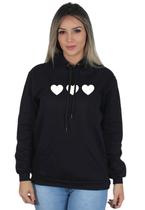 Moletom Feminino Blusa de Frio Estampado Heart Coração