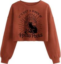 Moletom feminino Boikukx Hocus Pocus Crop XL Brown Moletom feminino Boikukx Hocus Pocus Crop XL Brown