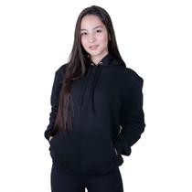 Moletom Feminino bolso frontal Canguru liso De Frio-MV1