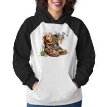 Moletom Feminino Botas e Chapéu Retrô - Foca na Moda