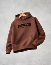 Moletom Feminino Brooklyn Minimalista Fashion Liso Flanelado