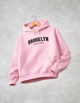 Moletom Feminino Brooklyn Minimalista Fashion Liso Flanelado