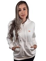 Moletom Feminino c Capuz Branco OFF Mini Logo Laranja Valansuelo Moletom Feminino c Capuz Branco OFF Mini Logo Laranja Valansuelo