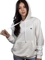 Moletom Feminino c/ Capuz Branco OFF Mini Logo Preto Valansuelo Moletom Feminino c/ Capuz Branco OFF Mini Logo Preto Valansuelo