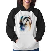 Moletom Feminino Cachorro Shih Tzu Watercolor - Foca na Moda Moletom Feminino Cachorro Shih Tzu Watercolor - Foca na Moda