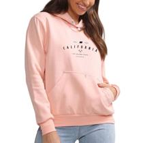Moletom Feminino Canguru Estampado California Golden Flanelado Quentinho Look Inverno