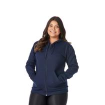 Moletom Feminino Canguru Zíper Capuz Bolsos Estiloso Quentinho Confortável