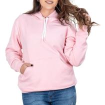 Moletom Feminino Casaco Canguru Capuz Algodão Casual Moletom Feminino Casaco Canguru Capuz Algodão Casual