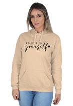 Moletom Feminino Casual Blusa de Frio Believe in Yourself