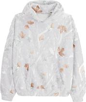 Moletom feminino com capuz ACCPUR de lã de grandes dimensões Camo Maple Leaf