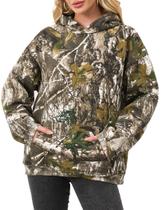 Moletom feminino com capuz ACCPUR de lã de grandes dimensões Camo Maple Leaf