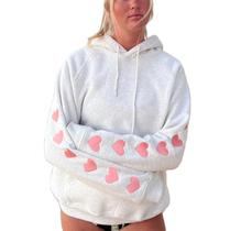 Moletom feminino com capuz Argeousgor Y2k Heart Bordado M