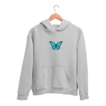 Moletom Feminino Com Capuz Canguru Borboleta