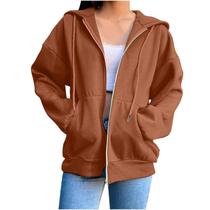 Moletom feminino com capuz COTECRAM Prime Zip Up, tamanho grande, marrom, pequeno Moletom feminino com capuz COTECRAM Prime Zip Up, tamanho grande, marrom, pequeno