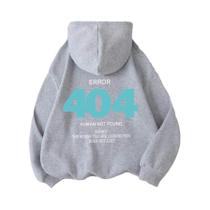 Moletom Feminino Com Capuz De Fleece Error 404 Human Not Found S-XXL Casual Esportivo De Outono