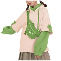 Moletom feminino com capuz de urso marrom outono inverno moletom de manga comprida bolsa personalidade