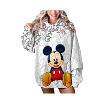 Moletom Feminino Com Capuz E Estampa Do Mickey Mouse Da Disney, Mangas Compridas, Casual, Outono E