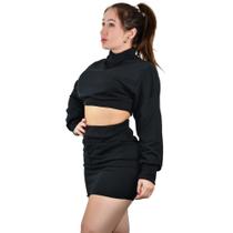 Moletom Feminino Conjunto Saia Justa + Blusinha