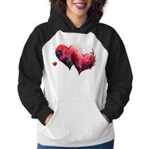 Moletom Feminino Corações Flores - Foca na Moda