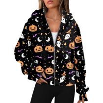 Moletom feminino COTECRAM com capuz com zíper completo, preto, tamanho GG