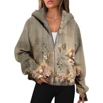 Moletom feminino COTECRAM Lightning Deals Plus Size XXL cáqui