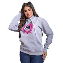 Moletom Feminino Country Mula Rosa Cinza