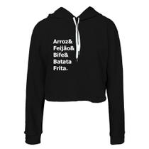 Moletom Feminino Cropped Arroz e Feijão Macio Confortável