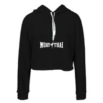 Moletom Feminino Cropped Inverno Muay Thai Conforto Casual