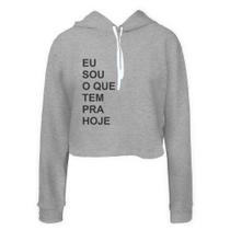 Moletom Feminino Cropped O Que Tem Pra Hoje Confortável Moletom Feminino Cropped O Que Tem Pra Hoje Confortável