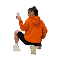 Moletom Feminino De Cor Sólida Com Capuz E Bolsos, Casual, Streetwear, Unissex, Pulôver