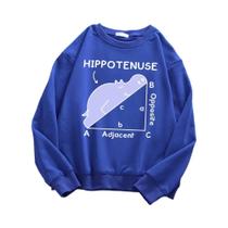 Moletom Feminino De Fleece Macio Para Outono Com Estampa De Problema Matemático De Hipopótamo,