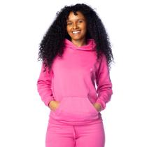 Moletom Feminino Desayner Básico C/ Capuz Pink