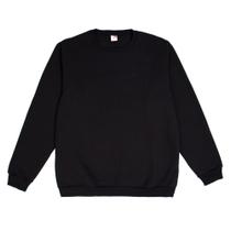 Moletom Feminino Desayner Plus Size Gola Careca Preto